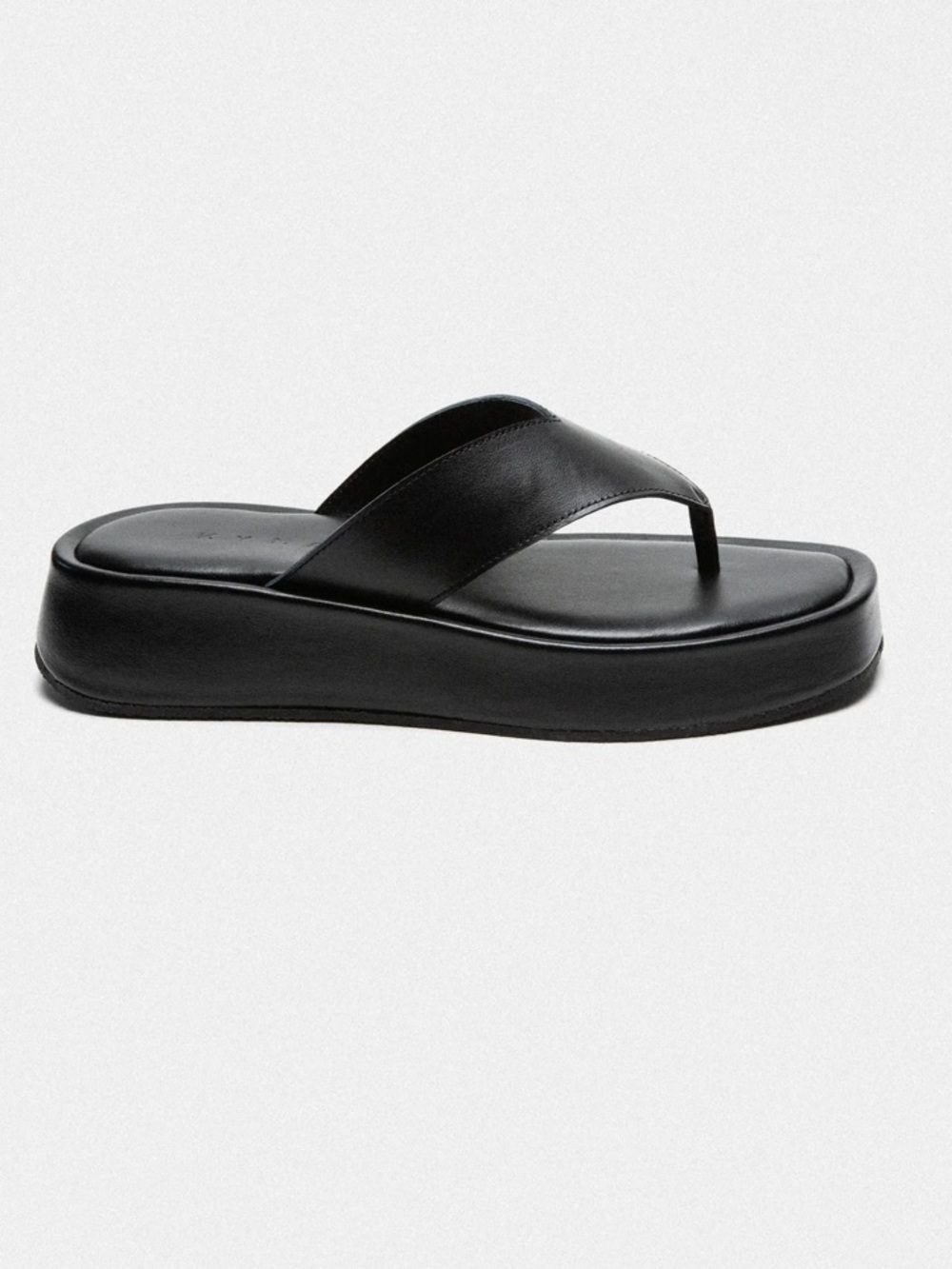Kyma Symi P Black Platform Leather Thong Sandals Modern Minimalist 90’s LNC 40